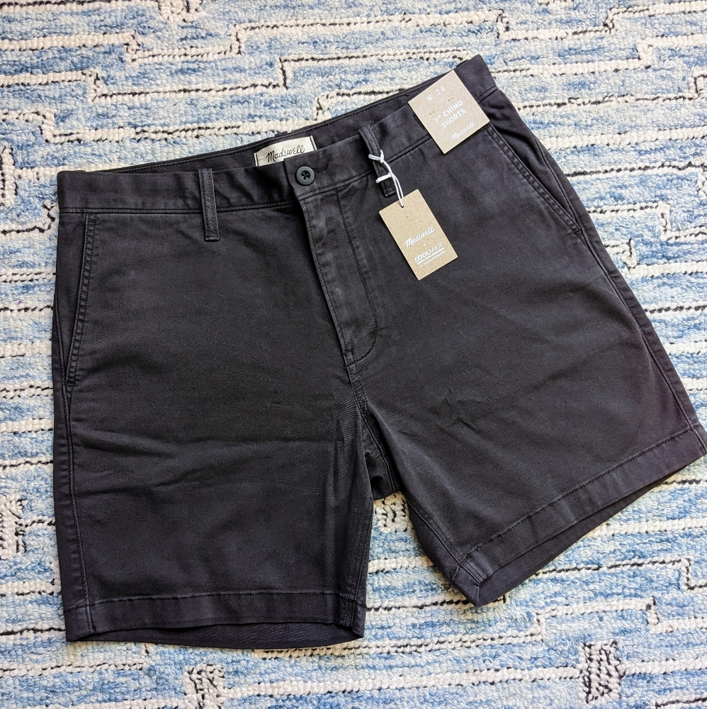 Men's Madewell 7" COOLMAX Chino Shorts in Thunder Cloud Size W 34